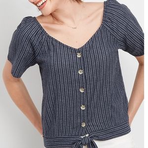 NWT Maurices button front flutter sleeve top size plus 1